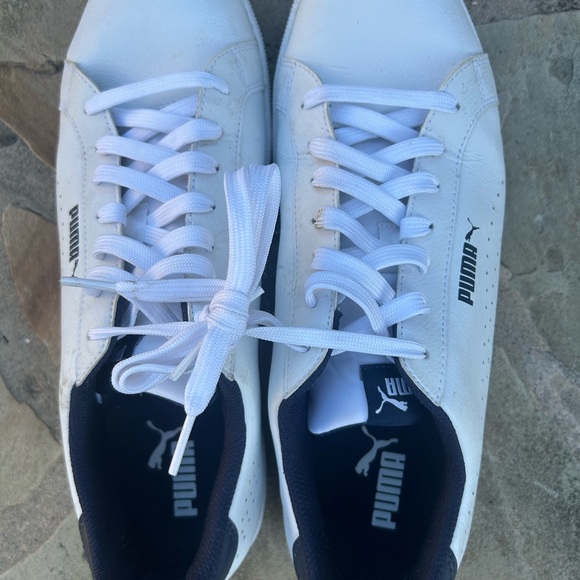 Men’s White Leather Puma Athletic Shoes Sz 12 - Picture 1 of 5